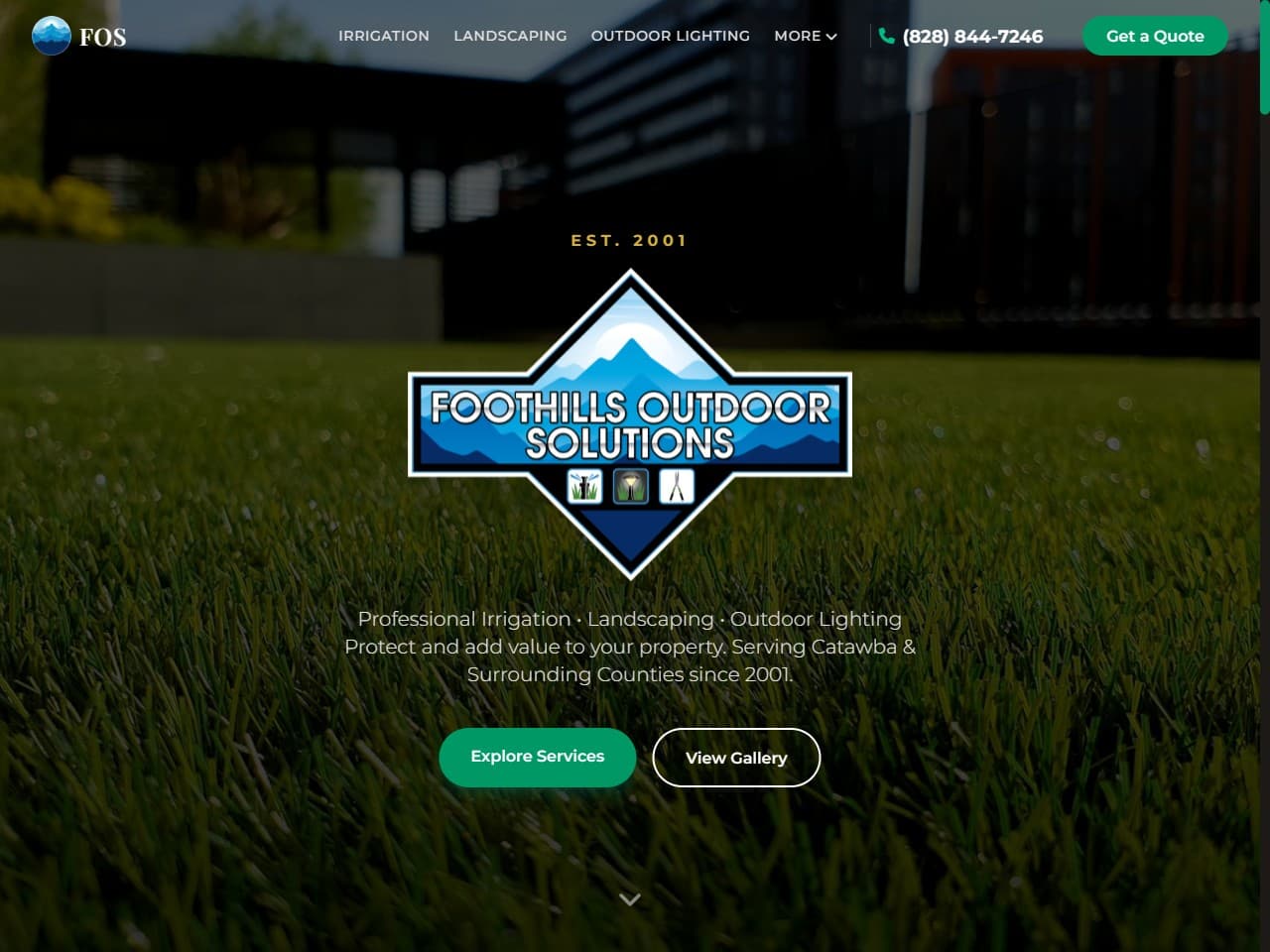 Foothills Outdoor Solutions website